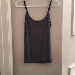 Navy Blue and White Striped Tank Top